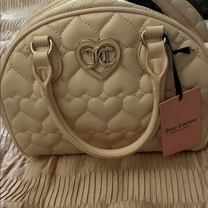 Juicy Couture Quilted Heart Dome Satchel - Powder Pink